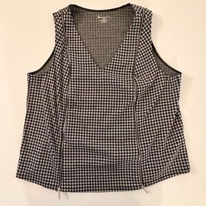Lane Bryant Houndstooth V-Neck Tank Blouse